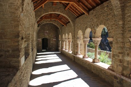 Carved columns of St Martin de Canigou church
